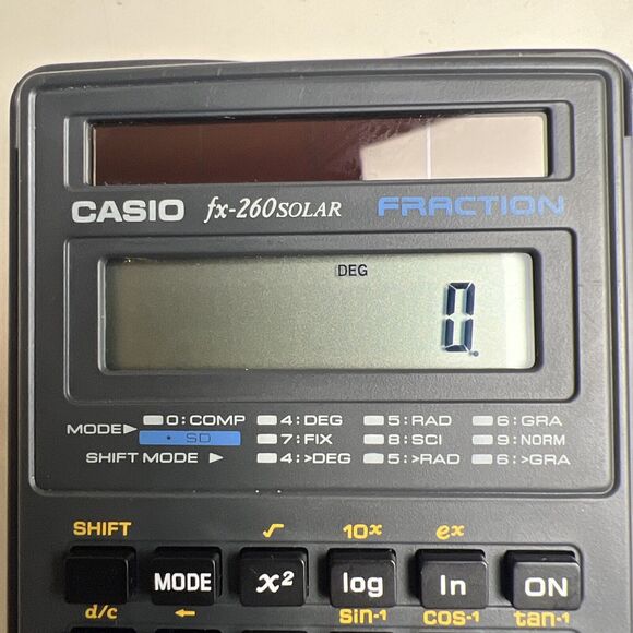 CASIO FX-260 Solar Fraction Scientific Calculator with Cover Tested And Working - Picture 6 of 7